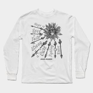 Aphasia Awareness - Sunflower leopard faith love fight Long Sleeve T-Shirt